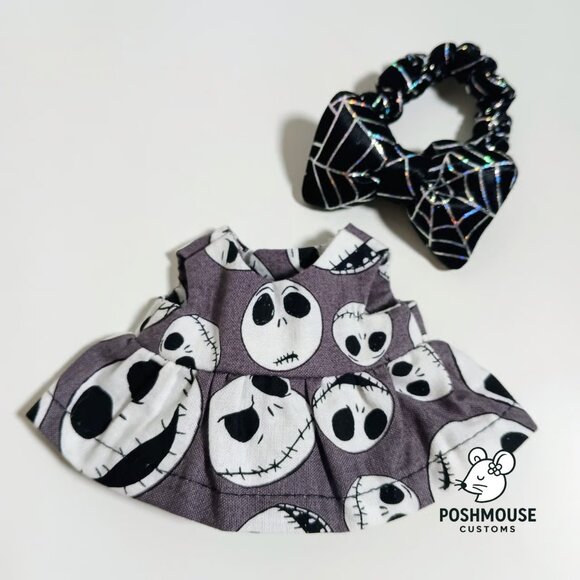 Labubu Nightmare Before Christmas Jack Dress with Halloween Bow - Picture 4 of 6